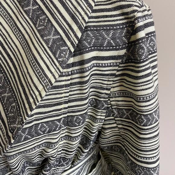 Mia Melon Grey Black Striped Design Casual Office Boho Belted Light Jacket-Sz-M - Picture 5 of 16